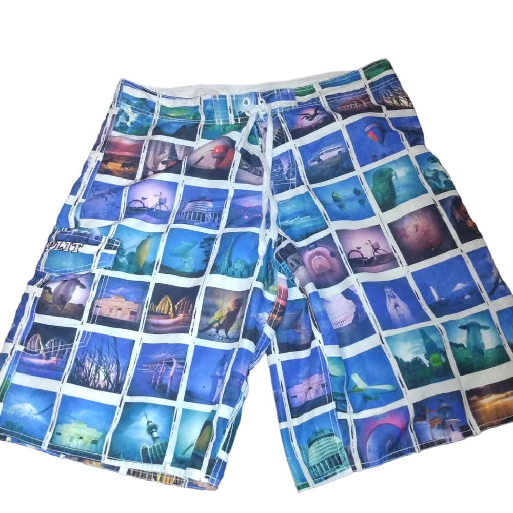 Men's Size XL B.Split Board Shorts Swim Trunks
